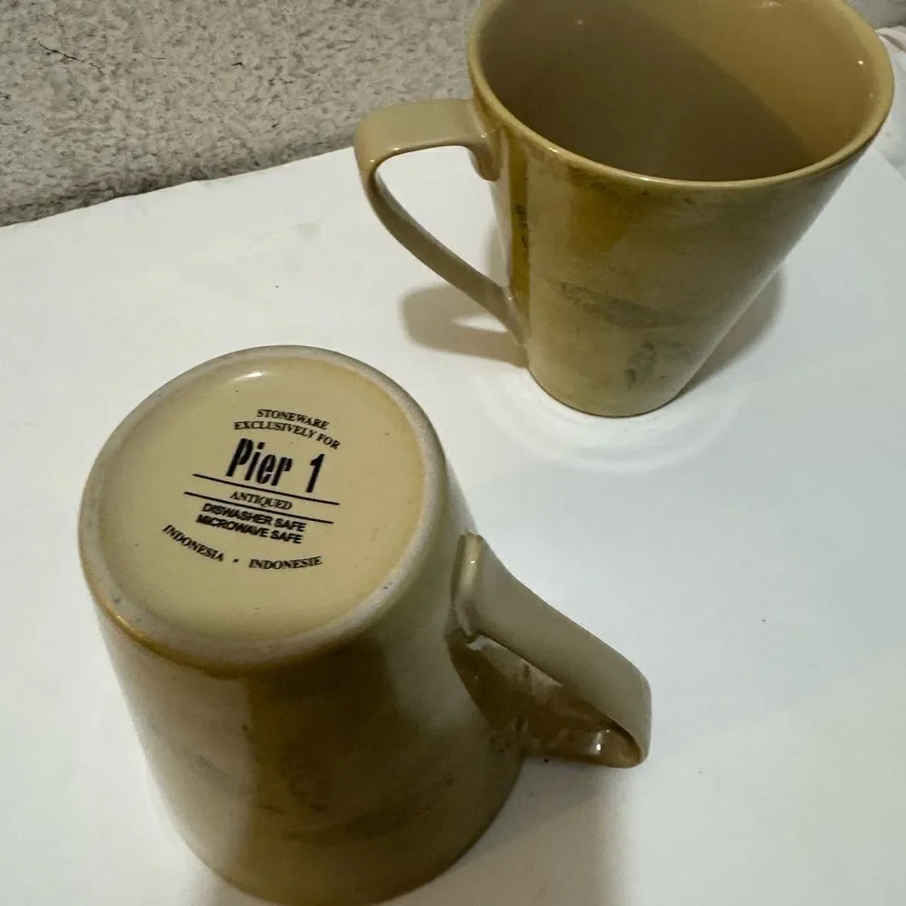 Pier one Antiqued mugs set of two